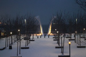 The memorial from afar. 